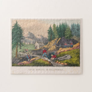 Vintage California Gold Rush Illustration (1871) Puzzle
