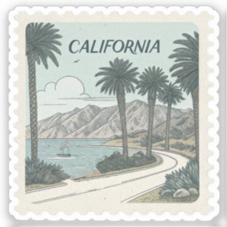 Vintage-California-Pacific-Coast-Highway-Stempel Aufkleber