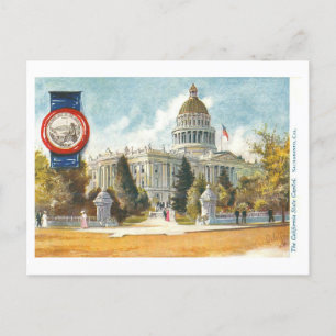 Vintage California State Capitol mit Siegel Postkarte