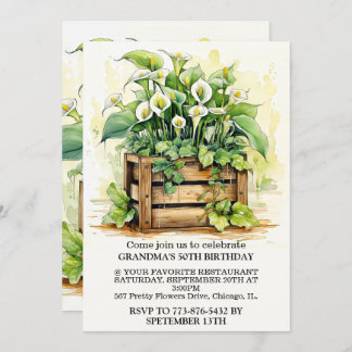 Vintage Calla Lily Illustration Art Geburtstagspar Einladung