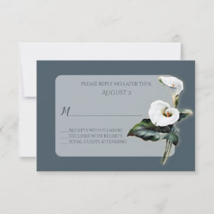 Vintage Calla Lily Wedding RSVP Card Karte