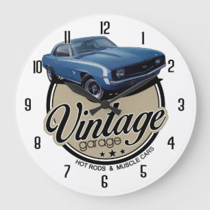 Vintage Camaro Garage Große Wanduhr