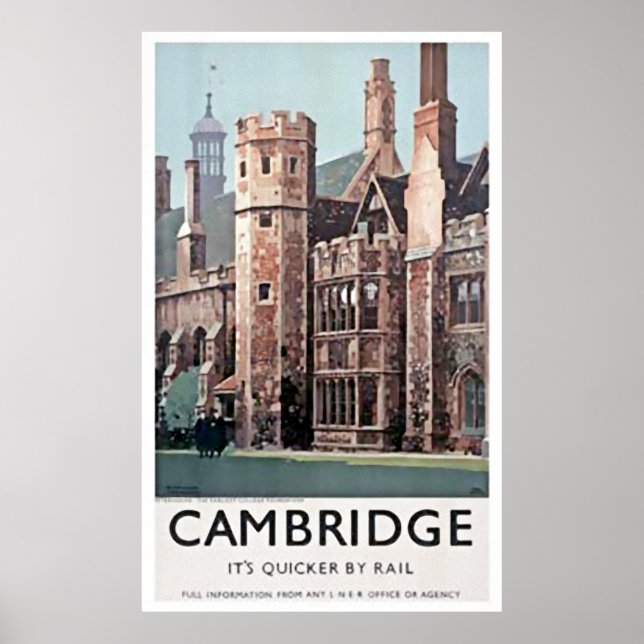 Vintage Cambridge University Art Print Poster (Vorne)