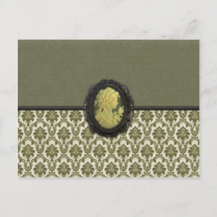 Vintage Cameo- und Stoffkarte Postkarte