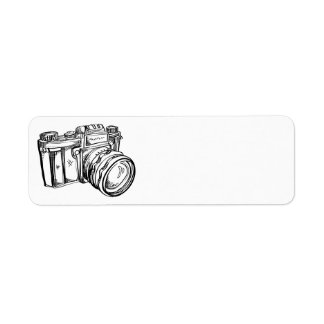 Vintage Camera Address Label - Schwarzweiß