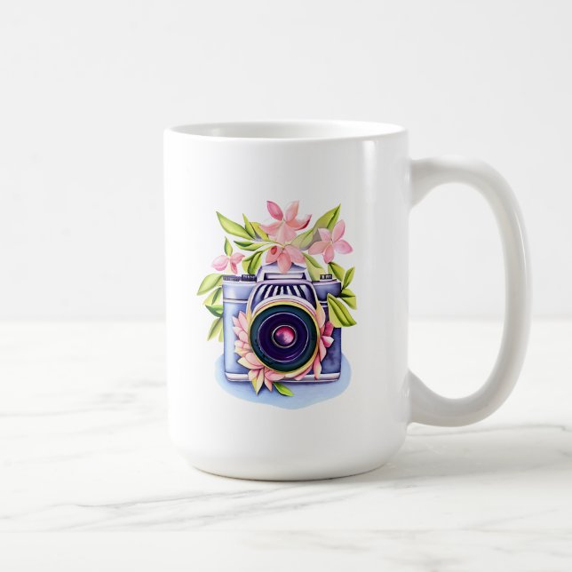 Vintage Camera Floral Water Flasche Kaffeetasse (Rechts)
