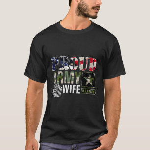 Vintage Camouflage der Ehefrau der Armee mit ameri T-Shirt