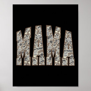 Vintage Camouflage Jagd Mama Mama Mütter Tag der Poster