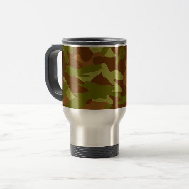 Vintage Camouflage Reisebecher (Vorderseite Links)