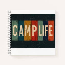 Vintage Camp Life Typography Notizbuch