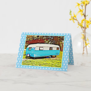 Vintage-Camper-Hallo-Freund-Grußkarte Karte