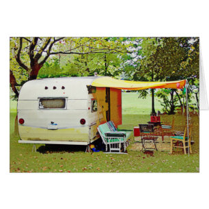 Vintage-Camper-Rentnerkarte