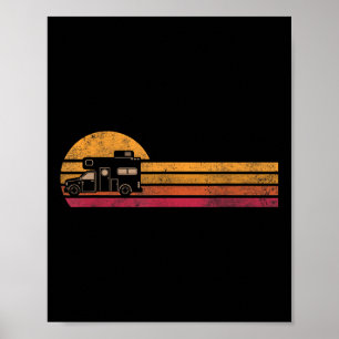Vintage-Camper-Van-Silhouette Retro-Camping Poster