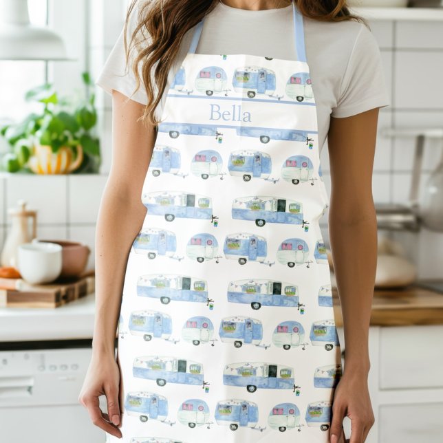 Vintage-Camper-Vorhänge Schürze (Retro Campers Apron)