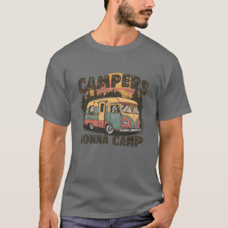 Vintage Camper werden campen Freund T-Shirt