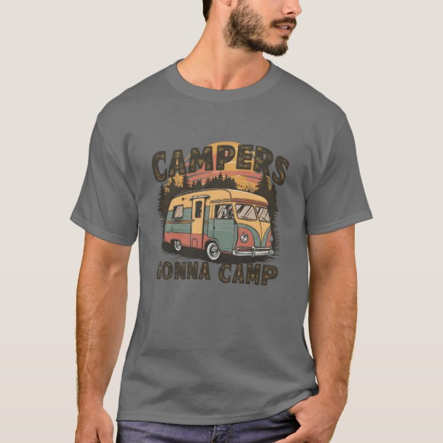 Vintage Campers Gonna Camp friend T-Shirt (Vorderseite)