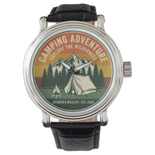 Vintage-Camping-Abenteuer Retro-Berg Armbanduhr