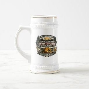 Vintage-Camping & Bierkrug Bierglas