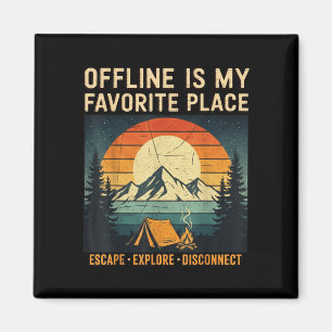 Vintage-Camping-Camper-Bergflucht-Wandern Magnet