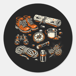 Vintage-Camping Essentials Aufkleber Retro Outdo