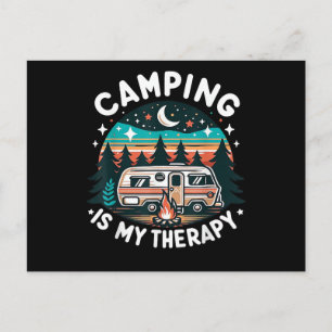 Vintage-Camping ist meine Therapie Familienabenteu Feiertagspostkarte