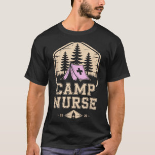 Vintage-Camping-Krankenschwester Krankenpflegeschu T-Shirt