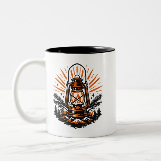 Vintage Camping Laterne Kaffeetasse | Retro Outdoo (Links)