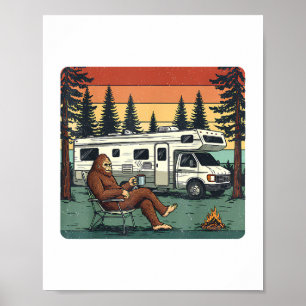 Vintage-Camping-Mobilheim-Wohnmobil-Bigfoot-Abente Poster