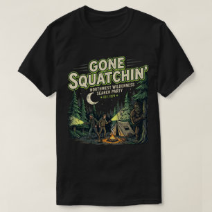 Vintage-Camping-Shirt Wald Baum Hütte  T-Shirt