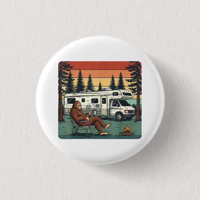 Vintage-Camping-Wohnmobil-RV-Bigfoot-Abenteuer Button (Vorderseite)