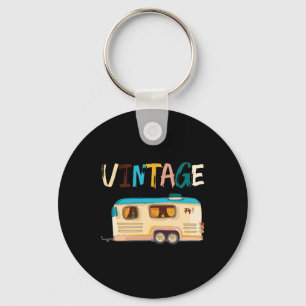 Vintage-Camping-Wohnwagen-RV-Camping Schlüsselanhänger