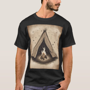Vintage-Camping-Zelt Lagerfeuer Outdoor-Abenteuer  T-Shirt