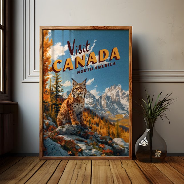Vintage Canada Lynx Travel Poster (Von Creator hochgeladen)