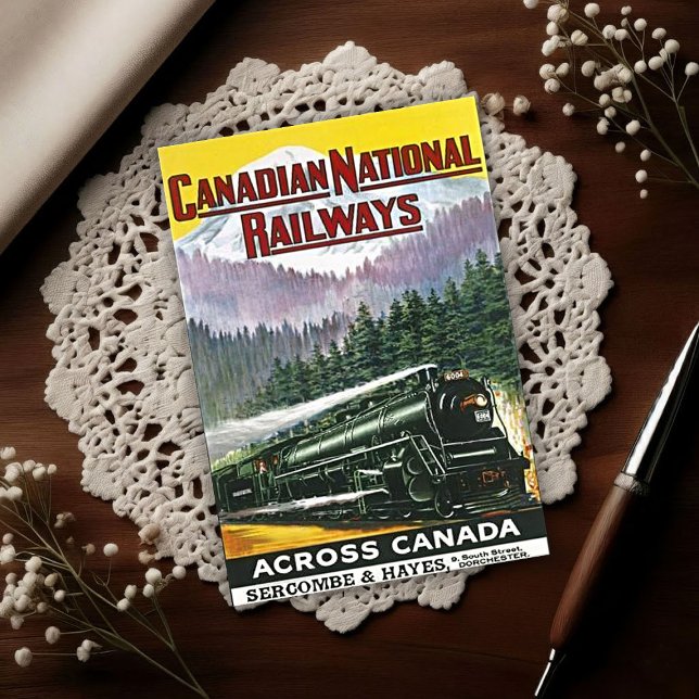 Vintage Canadian Rockies Steam Train Advertising Postkarte (Von Creator hochgeladen)