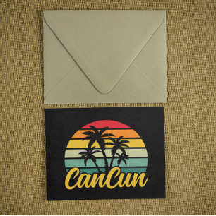 Vintage Cancun Mexiko Sonnenuntergang Reise Urlaub Postkarte