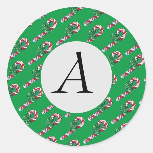 Vintage-Candy-Cane-Aufkleber Runder Aufkleber (Vorderseite)
