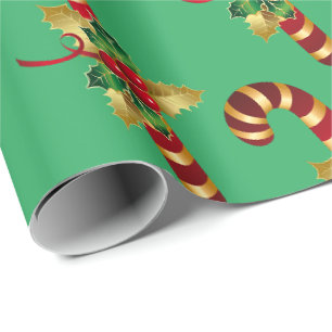 Vintage-Candy-Cane-Weihnachten  Geschenkpapier