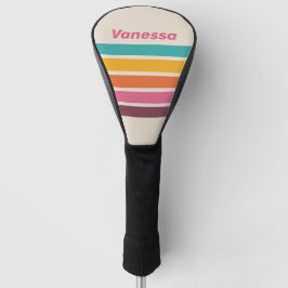 Vintage Candy Rainbow Across Striping with Name Golf Headcover