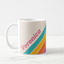 Vintage Candy Rainbow Stripes with Name Kaffeetasse