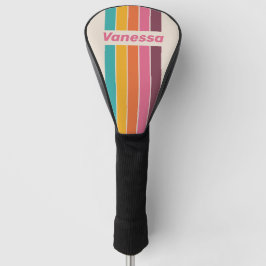 Vintage Candy Regenbogen Pin Gestreift mit Namen Golf Headcover