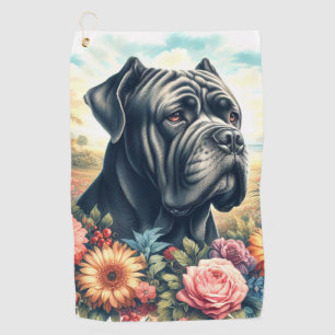 Vintage Cane Corso Dog Malerei Golfhandtuch