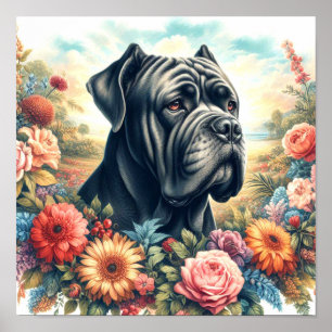 Vintage Cane Corso Dog Malerei Poster