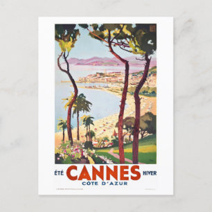 Vintage Cannes an der Französischen Riviera Reisep Postkarte