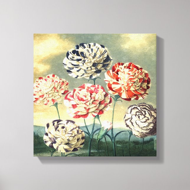 Vintage Canvas mit Blumenmuster Leinwanddruck (Vorderseite)