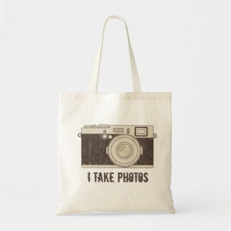 Vintage-Canvas-Tasche mit Kamera - ICH MACHE FOTOS Tragetasche