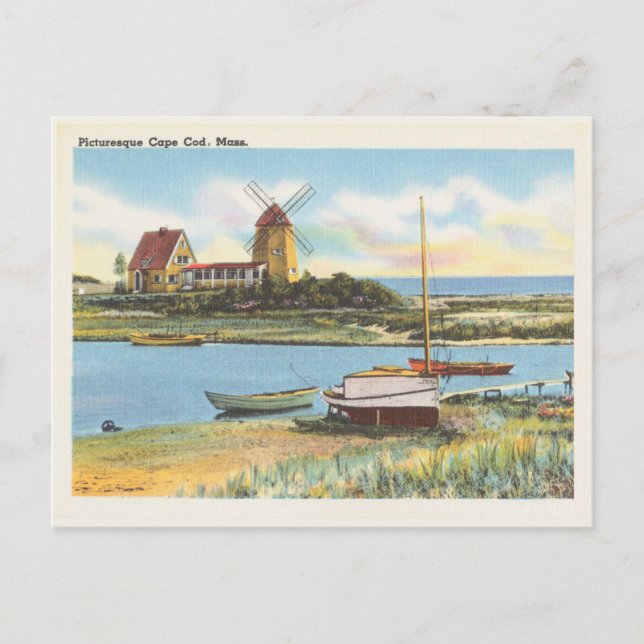 Vintage Cape Cod Massachusetts Szene Postkarte (Vorderseite)