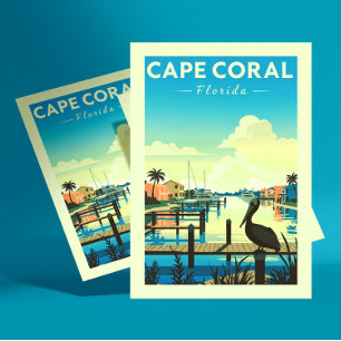 Vintage Cape Coral Florida Postkarte