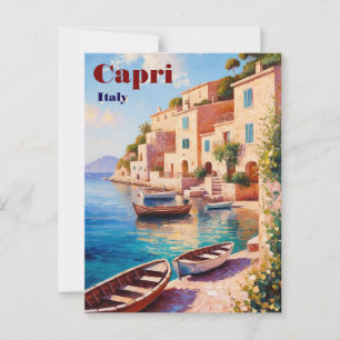 Vintage Capri Italien Reise-Postkarte – Retro Mitt Postkarte