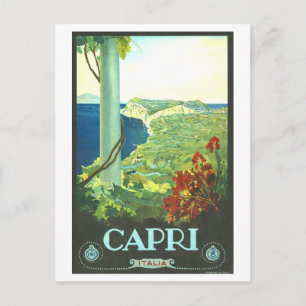 Vintage Capri, Italien, Reiseposter Postkarte