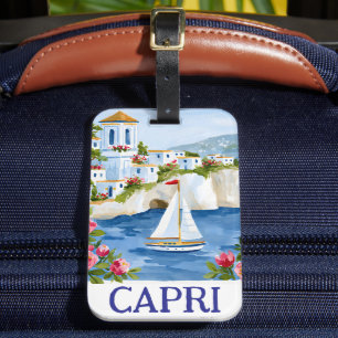 Vintage Capri Italien Wasserfarbenkunst Amalfi-Küs Gepäckanhänger